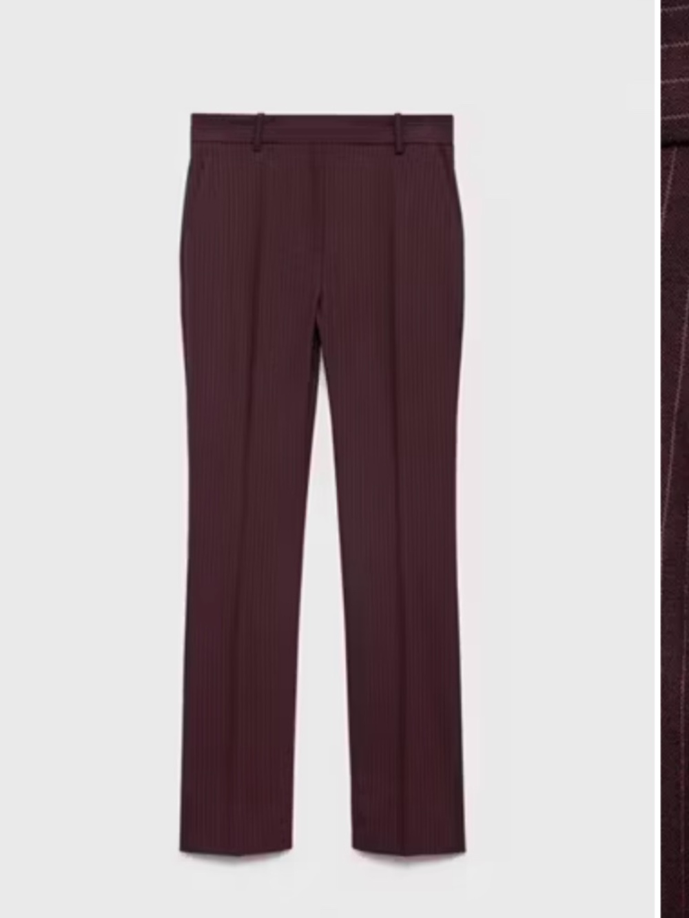 Maroon/Burgundy - MANGO PINSTRIPE SUIT TROUSERS